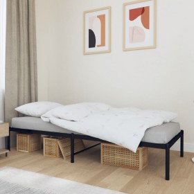 Estructura de cama de metal negro 80x200 cm de vidaXL, Camas y somieres - Ref: Foro24-350837, Precio: 70,58 €, Descuento: %