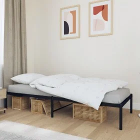 Estructura de cama de metal negro 80x200 cm de vidaXL, Camas y somieres - Ref: Foro24-350837, Precio: 66,59 €, Descuento: %