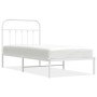 Estructura de cama de metal con cabecero blanco 90x190 cm de vidaXL, Camas y somieres - Ref: Foro24-352619, Precio: 68,39 €, ...