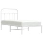 Estructura de cama de metal con cabecero blanco 90x190 cm de vidaXL, Camas y somieres - Ref: Foro24-352619, Precio: 68,39 €, ...