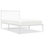 Estructura de cama de metal con cabecero blanco 100x190 cm de vidaXL, Camas y somieres - Ref: Foro24-350925, Precio: 71,85 €,...