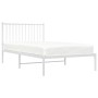 Estructura de cama de metal con cabecero blanco 100x190 cm de vidaXL, Camas y somieres - Ref: Foro24-350925, Precio: 71,85 €,...