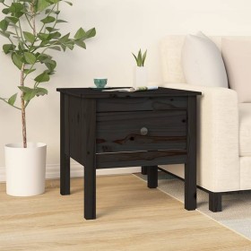 Mesa auxiliar de madera maciza de pino negro 50x50x49 cm en Mesas auxiliares | Comprar online en Foru.es