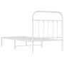 Estructura de cama de metal con cabecero blanco 90x190 cm de vidaXL, Camas y somieres - Ref: Foro24-352619, Precio: 68,39 €, ...