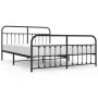 Black metal headboard and footboard bed frame 183x213cm by vidaXL, Beds and slatted bases - Ref: Foro24-352601, Price: 147,96...