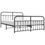 Black metal headboard and footboard bed frame 183x213cm by vidaXL, Beds and slatted bases - Ref: Foro24-352601, Price: 147,96...