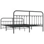 Black metal headboard and footboard bed frame 183x213cm by vidaXL, Beds and slatted bases - Ref: Foro24-352601, Price: 147,96...