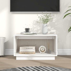 Mueble de TV de madera maciza de pino blanco 60x35x35 cm en Muebles TV | Comprar online en Foru.es