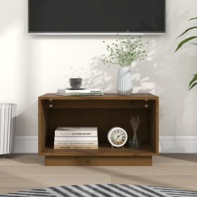 Mueble de TV madera maciza de pino marrón miel 60x35x35 cm en Muebles TV | Comprar online en Foru.es