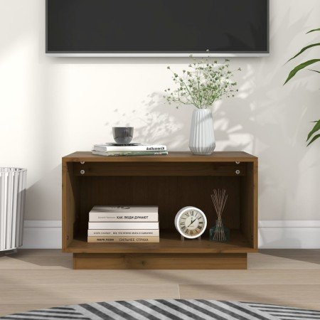Mueble de TV madera maciza de pino marrón miel 60x35x35 cm en Muebles TV | Comprar online en Foru.es