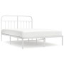 Estructura de cama con cabecero metal blanca 140x200 cm de vidaXL, Camas y somieres - Ref: Foro24-352628, Precio: 99,47 €, De...