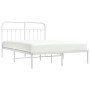 Estructura de cama con cabecero metal blanca 140x200 cm de vidaXL, Camas y somieres - Ref: Foro24-352628, Precio: 99,47 €, De...