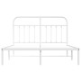 Estructura de cama con cabecero metal blanca 140x200 cm de vidaXL, Camas y somieres - Ref: Foro24-352628, Precio: 99,47 €, De...
