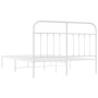Estructura de cama con cabecero metal blanca 140x200 cm de vidaXL, Camas y somieres - Ref: Foro24-352628, Precio: 99,47 €, De...