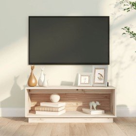 Mueble de TV de madera maciza de pino 90x35x35 cm en Muebles TV | Comprar online en Foru.es