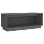 Mueble de TV de madera maciza de pino gris 90x35x35 cm en Muebles TV | Comprar online en Foru.es