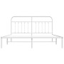 Estructura de cama con cabecero metal blanca 160x200 cm de vidaXL, Camas y somieres - Ref: Foro24-352630, Precio: 122,67 €, D...