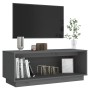 Mueble de TV de madera maciza de pino gris 90x35x35 cm en Muebles TV | Comprar online en Foru.es