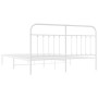 Estructura de cama con cabecero metal blanca 160x200 cm de vidaXL, Camas y somieres - Ref: Foro24-352630, Precio: 122,67 €, D...