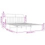Estructura de cama con cabecero metal blanca 160x200 cm de vidaXL, Camas y somieres - Ref: Foro24-352630, Precio: 122,67 €, D...