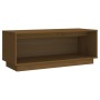 Mueble de TV madera maciza de pino marrón miel 90x35x35 cm en Muebles TV | Comprar online en Foru.es