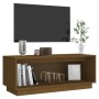 Mueble de TV madera maciza de pino marrón miel 90x35x35 cm en Muebles TV | Comprar online en Foru.es
