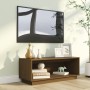 Mueble de TV madera maciza de pino marrón miel 90x35x35 cm en Muebles TV | Comprar online en Foru.es