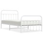 Estructura cama metal con cabecero y pie cama blanca 100x200 cm de vidaXL, Camas y somieres - Ref: Foro24-352640, Precio: 100...