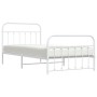 Estructura cama metal con cabecero y pie cama blanca 100x200 cm de vidaXL, Camas y somieres - Ref: Foro24-352640, Precio: 100...