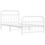 Estructura cama metal con cabecero y pie cama blanca 100x200 cm de vidaXL, Camas y somieres - Ref: Foro24-352640, Precio: 100...
