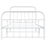 Estructura cama metal con cabecero y pie cama blanca 100x200 cm de vidaXL, Camas y somieres - Ref: Foro24-352640, Precio: 100...