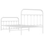 Estructura cama metal con cabecero y pie cama blanca 100x200 cm de vidaXL, Camas y somieres - Ref: Foro24-352640, Precio: 100...