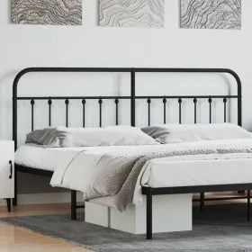 Black metal headboard 193 cm by vidaXL, Headboards and footboards - Ref: Foro24-352615, Price: 46,39 €, Discount: %