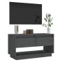 Mueble de TV de madera maciza de pino gris 74x34x40 cm en Muebles TV | Comprar online en Foru.es