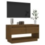 Mueble de TV madera maciza de pino marrón miel 74x34x40 cm en Muebles TV | Comprar online en Foru.es