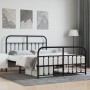 Estructura de cama cabecero y estribo metal negro 140x200 cm de vidaXL, Camas y somieres - Ref: Foro24-352597, Precio: 130,12...