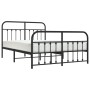 Estructura de cama cabecero y estribo metal negro 140x200 cm de vidaXL, Camas y somieres - Ref: Foro24-352597, Precio: 130,12...