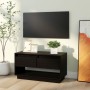 Mueble de TV de madera maciza de pino negro 74x34x40 cm en Muebles TV | Comprar online en Foru.es