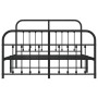 Estructura de cama cabecero y estribo metal negro 140x200 cm de vidaXL, Camas y somieres - Ref: Foro24-352597, Precio: 130,12...