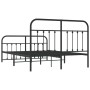 Estructura de cama cabecero y estribo metal negro 140x200 cm de vidaXL, Camas y somieres - Ref: Foro24-352597, Precio: 130,12...