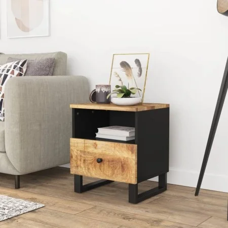 Mesita de noche madera maciza mango y madera contrachapada de vidaXL, Mesitas de noche - Ref: Foro24-350648, Precio: 74,54 €,...
