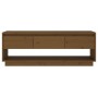 Mueble de TV madera maciza de pino marrón miel 110,5x34x40 cm en Muebles TV | Comprar online en Foru.es
