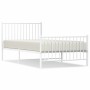 Estructura cama metal con cabecero y pie cama blanca 100x200 cm de vidaXL, Camas y somieres - Ref: Foro24-350944, Precio: 66,...