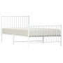 Estructura cama metal con cabecero y pie cama blanca 100x200 cm de vidaXL, Camas y somieres - Ref: Foro24-350944, Precio: 66,...