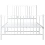 Estructura cama metal con cabecero y pie cama blanca 100x200 cm de vidaXL, Camas y somieres - Ref: Foro24-350944, Precio: 66,...