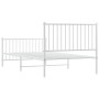 Estructura cama metal con cabecero y pie cama blanca 100x200 cm de vidaXL, Camas y somieres - Ref: Foro24-350944, Precio: 66,...