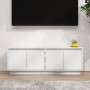 Mueble de TV de madera maciza de pino blanco 110x34x40 cm en Muebles TV | Comprar online en Foru.es