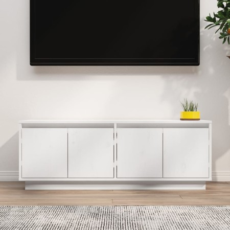 Mueble de TV de madera maciza de pino blanco 110x34x40 cm en Muebles TV | Comprar online en Foru.es