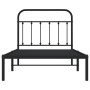 Estructura de cama con cabecero metal negro 100x190 cm de vidaXL, Camas y somieres - Ref: Foro24-352572, Precio: 80,69 €, Des...
