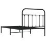 Estructura de cama con cabecero metal negro 100x190 cm de vidaXL, Camas y somieres - Ref: Foro24-352572, Precio: 80,69 €, Des...
